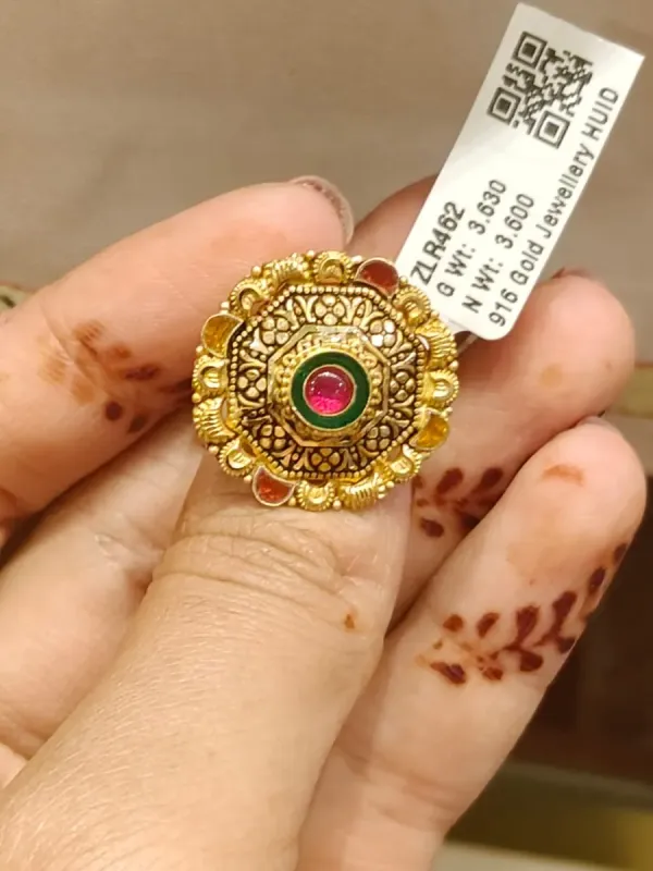 Gold Antique Cocktail Ring Zlr462