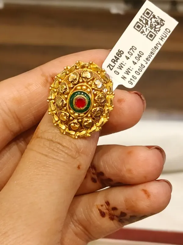 Gold Antique Cocktail Ring Zlr465