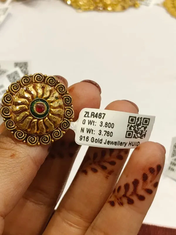 Gold Antique Cocktail Ring Zlr467