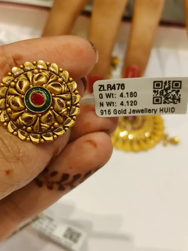 Gold Antique Cocktail Ring Zlr476