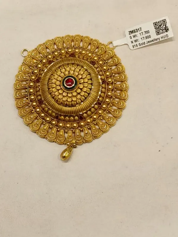 Gold Antique Mangalsutra Pendant Zms317