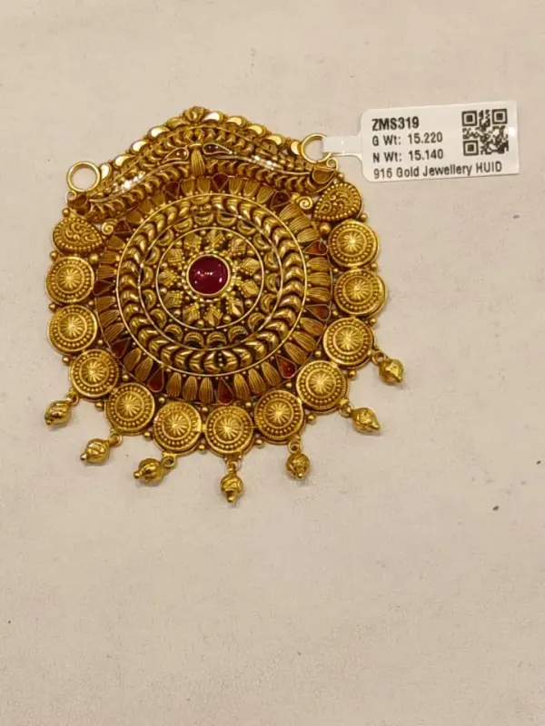 Gold Antique Mangalsutra Pendant Zms319