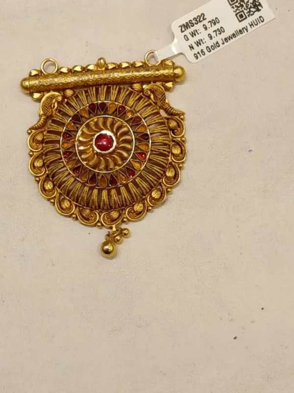 Gold Antique Mangalsutra Pendant Zms322