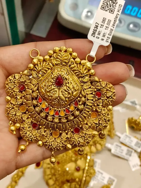 Antique Gold Mangalsutra Penndent Zms347