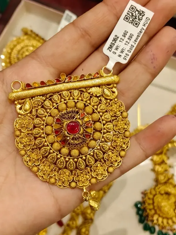Antique Gold Mangalsutra Pendent Zms352