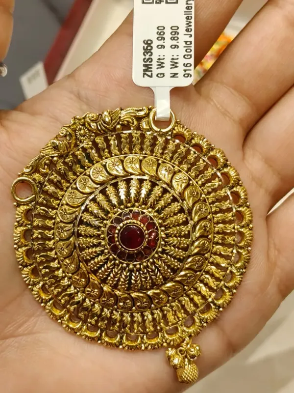 Gold Antique Mangalsutra Pendent Zms356