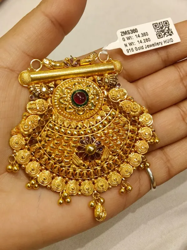 Gold Antique Mangalsutra Pendent Zms360