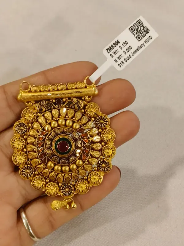 Gold Antique Mangalsutra Pendent Zms364