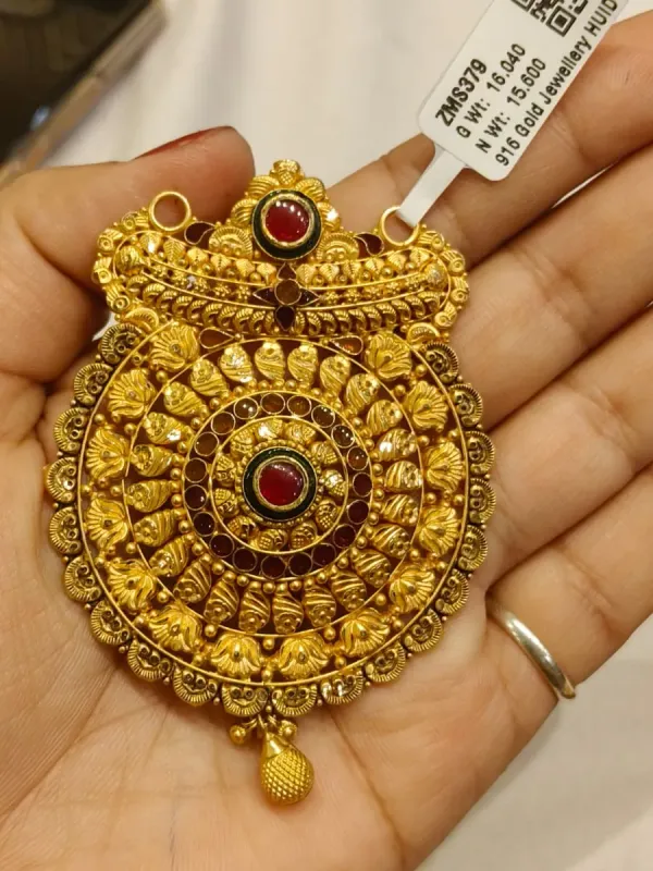 Gold Antique Mangalsutra Pendent Zms379