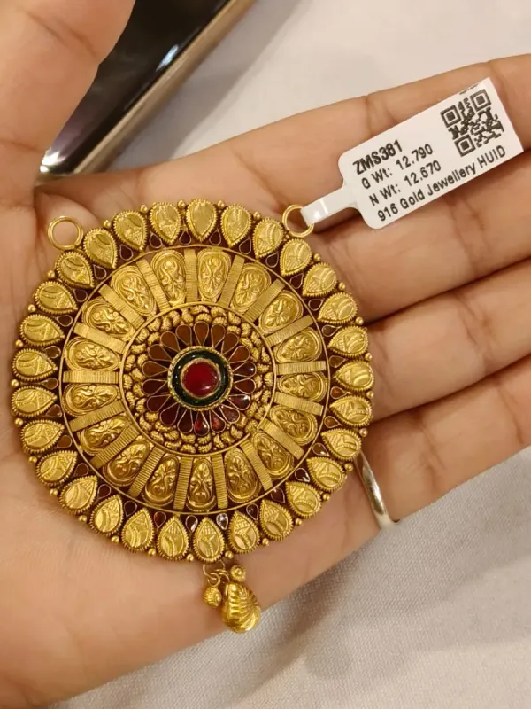Gold Antique Mangalsutra Pendent Zms381