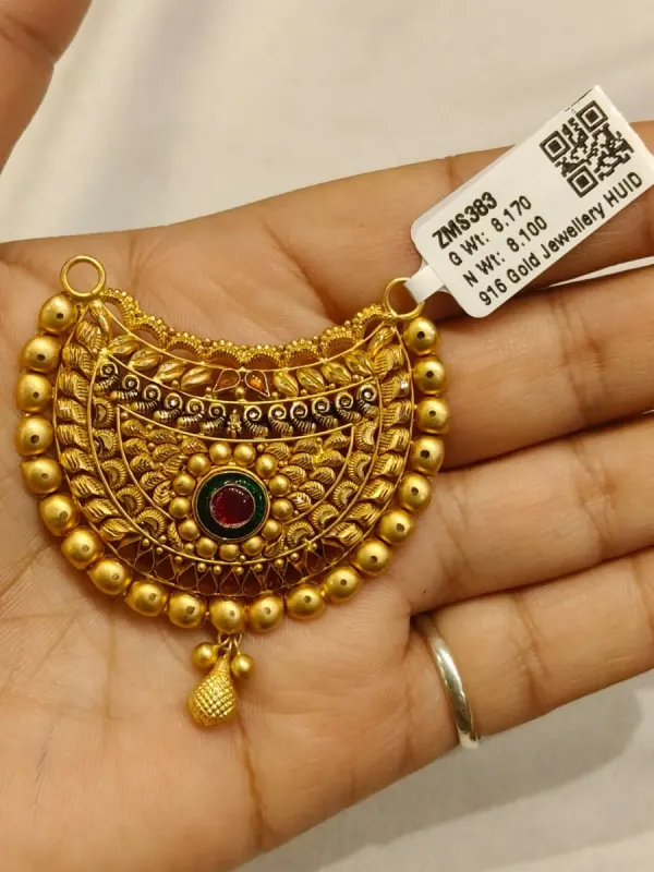 Gold Antique Mangalsutra Pendent Zms383