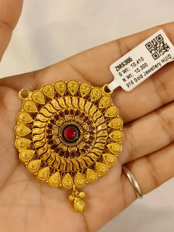 Gold Antique Mangalsutra Pendent Zms385