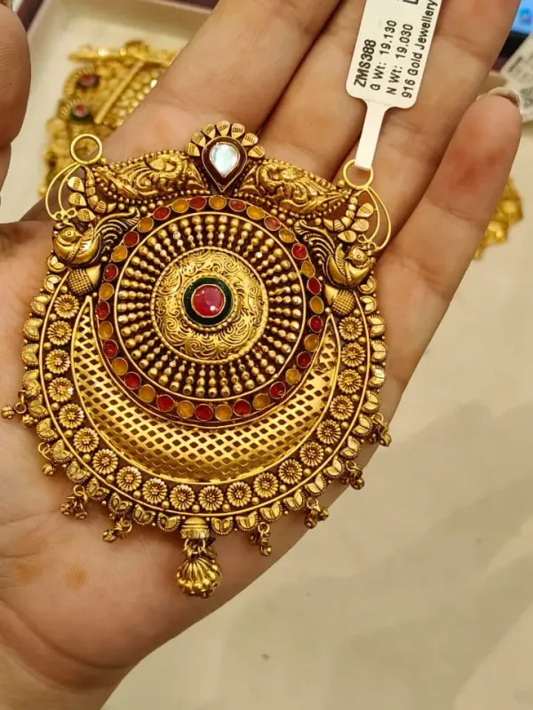 Gold Antique Mangalsutra Pendent Zms388