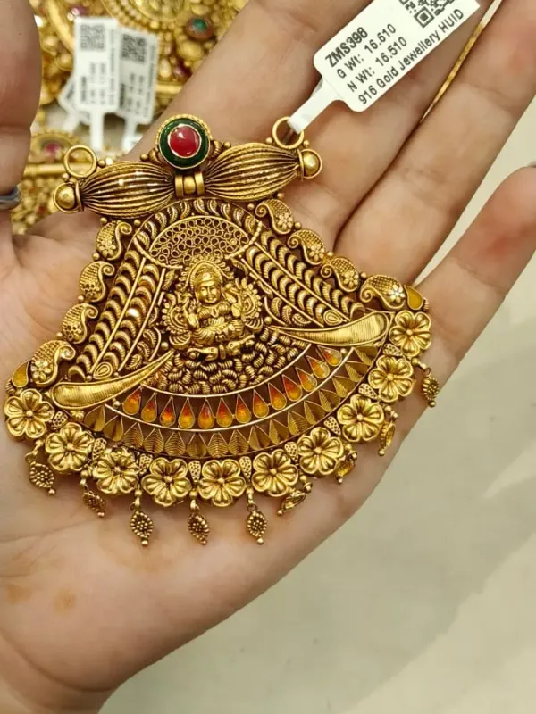 Gold Antique Mangalsutra Pendent Zms398