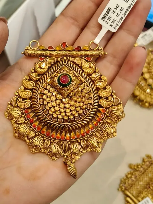 Gold Antique Mangalsutra Pendent Zms399